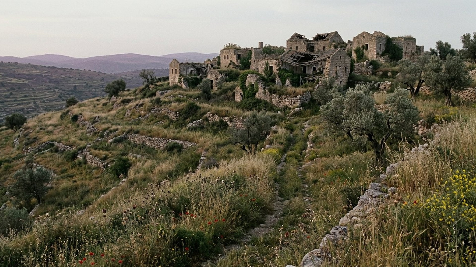 Le pays vide : village abandonné et terrasses en friche